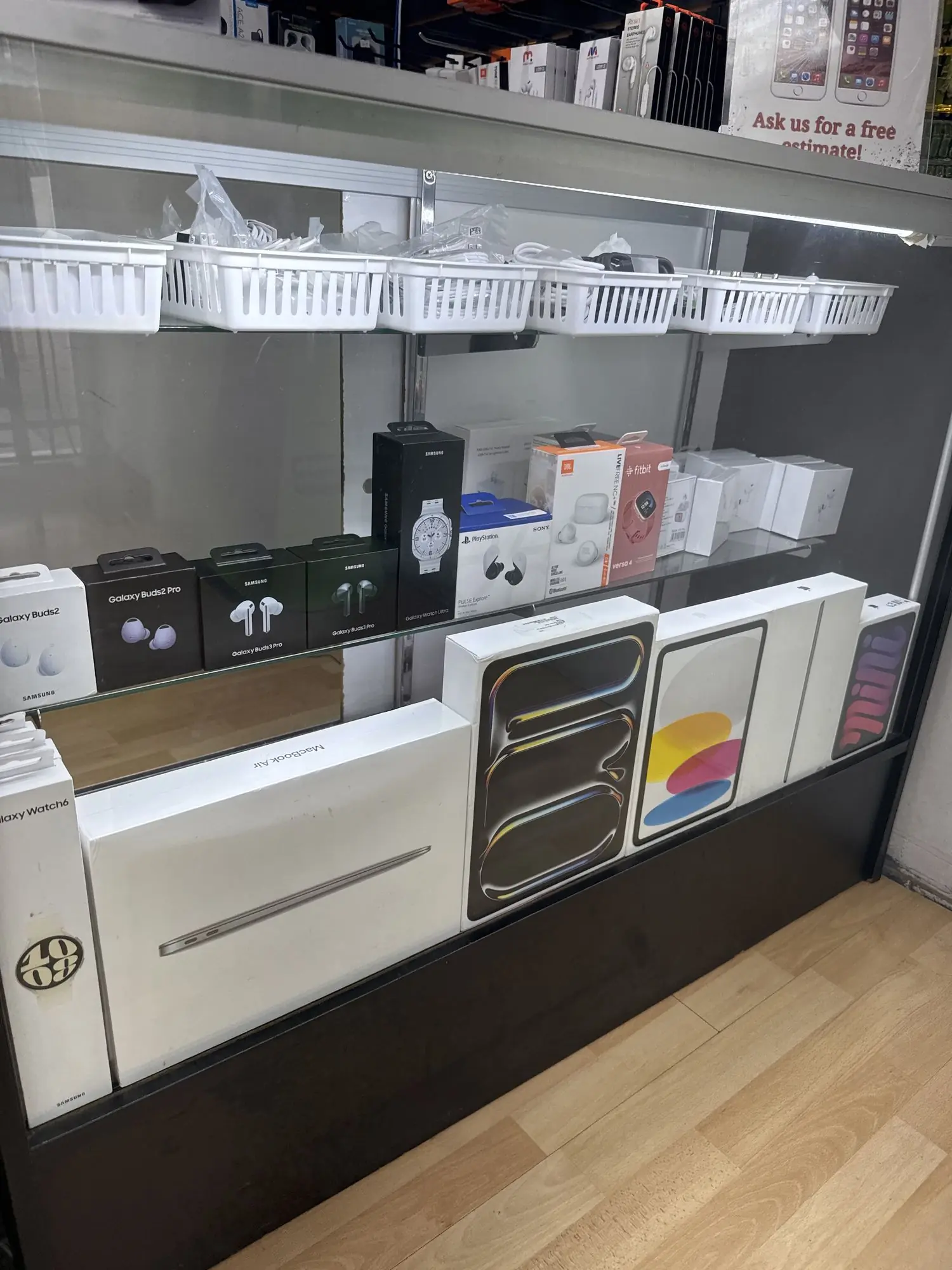 MacBook Air box in the display case