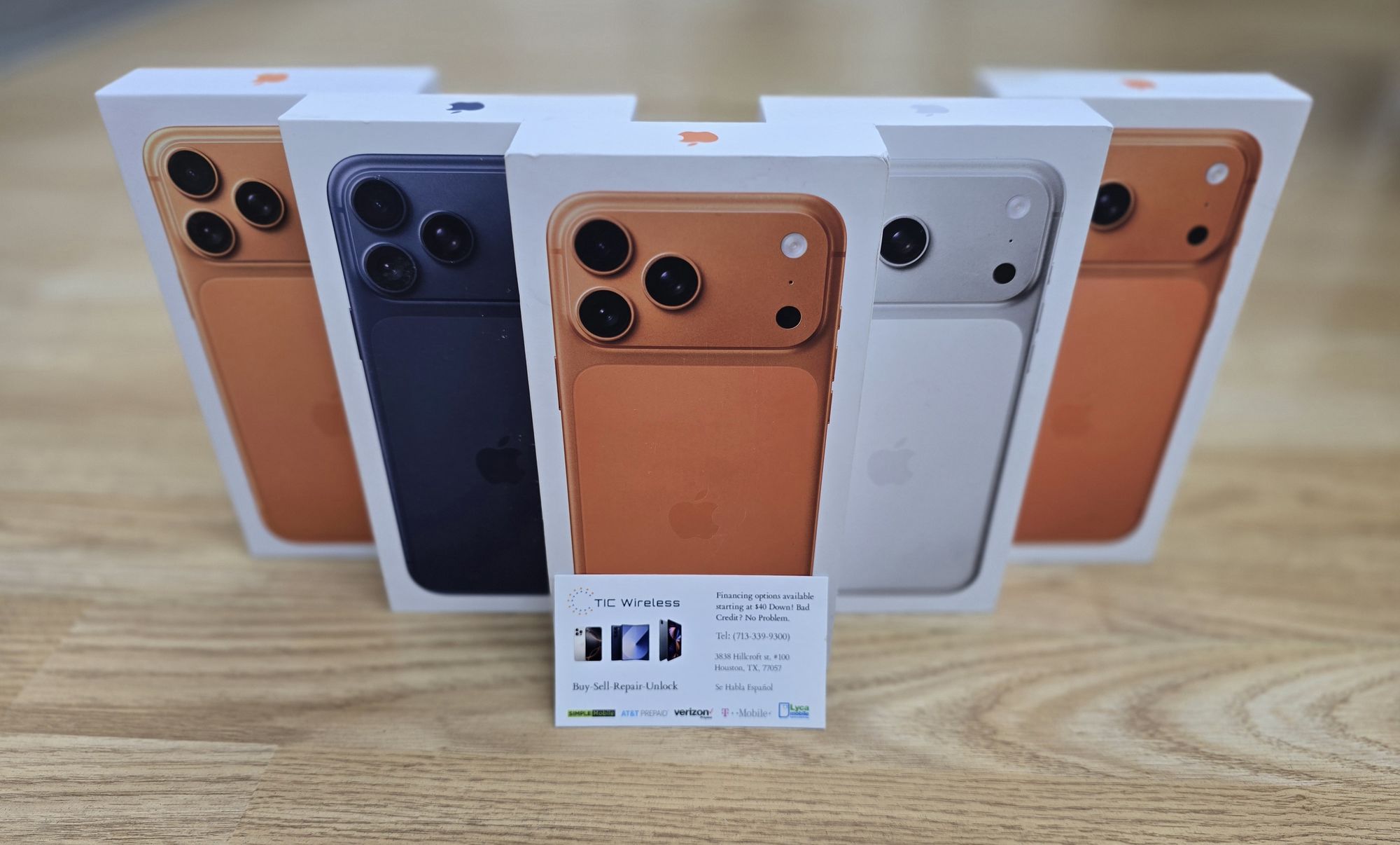 Boxed iPhone 17 Pro phones